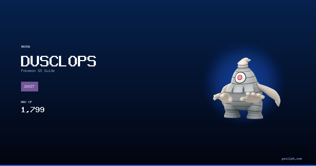 Dusclops Pokemon GO — Best Moveset, PvP, Counters & Stats