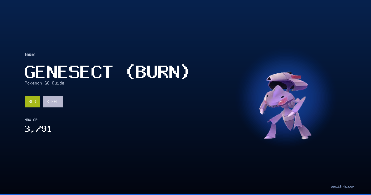 Genesect (Burn) Pokemon GO — Best Moveset, PvP, Counters & Stats