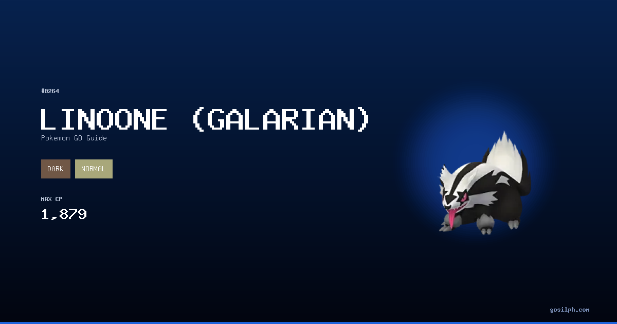 Linoone (Galarian) Pokemon GO — Best Moveset, PvP, Counters & Stats