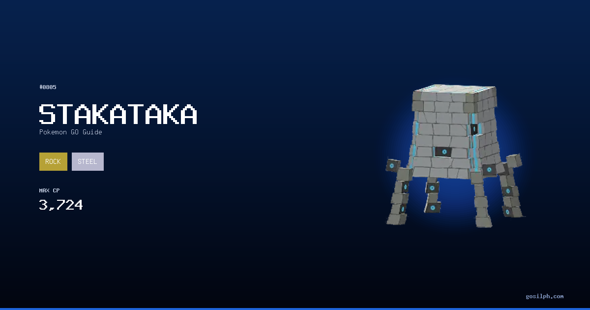 Stakataka Pokemon GO — Best Moveset, PvP, Counters & Stats