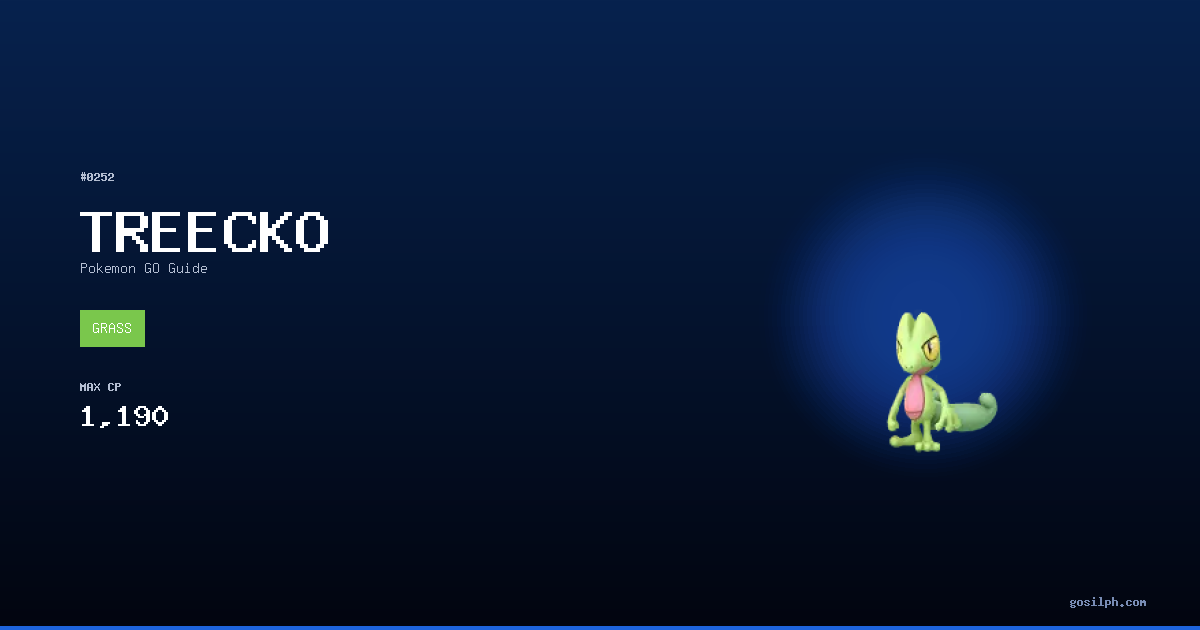 Treecko Pokemon GO — Best Moveset, PvP, Counters & Stats